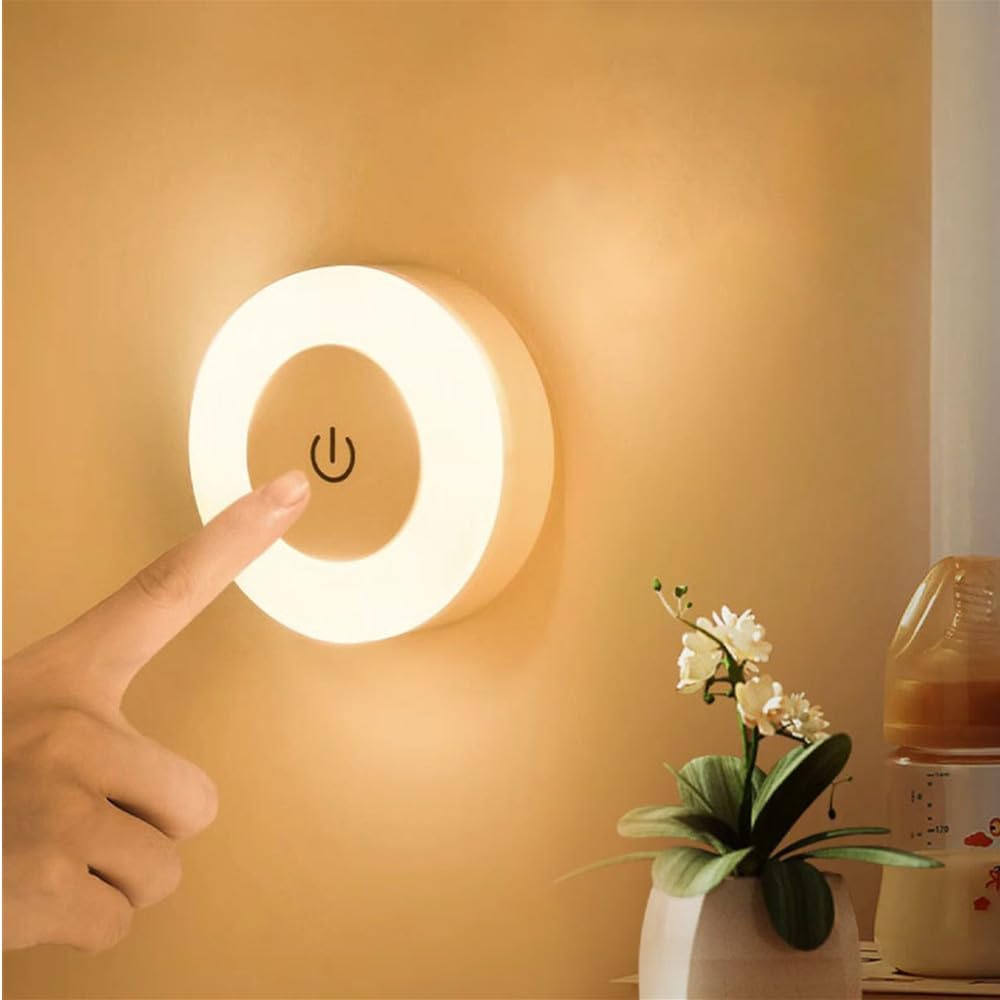 Portable Touch-Sensitive LED Night Light, USB Rechargeable, Adjustable Brightness, Magnetic Stick Anywhere, Ideal for Bedroom, Bathroom, Corridor, Living Room