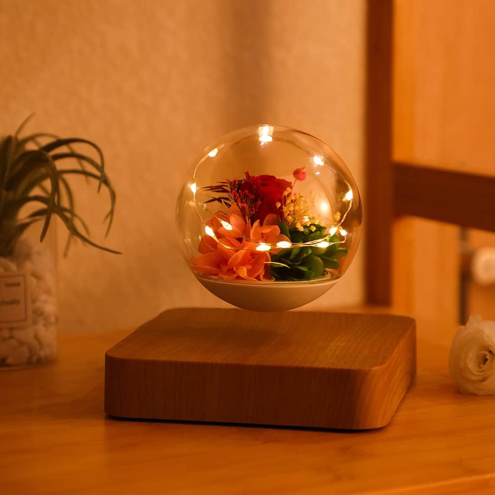 Magnetic Levitating Flower Lamp | Floating LED Rose Light FJORD