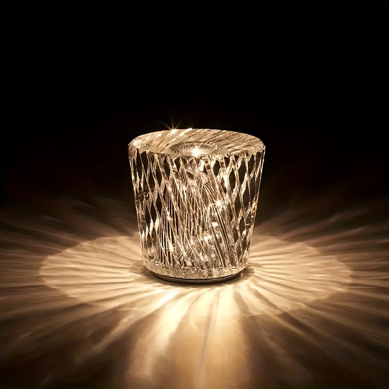 Modern Striped Crystal Table Lamp | Adjustable Brightness, USB Rechargeable | Perfect Christmas Gift FJORD