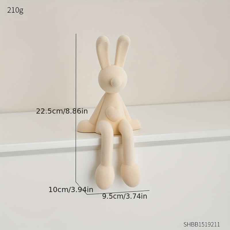 Abstract Sitting Rabbit Statue - Decorative Animal Sculpture for Desktop, Shelf, Living Room, or Office