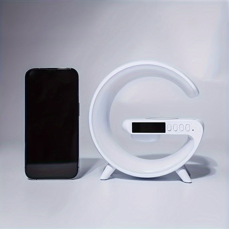 Smart LED Lamp with Wireless Phone Charger | Multifunctional RGB Night Light & Alarm Clock Station FJORD
