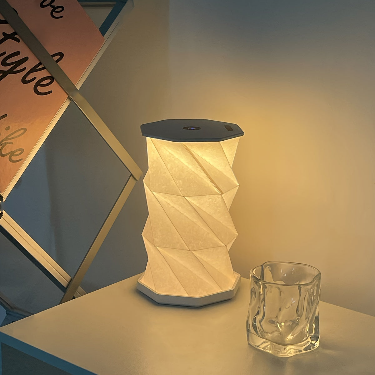 Vintage Wooden Folding Table Lamp - Portable, Stepless Dimming, USB Rechargeable FJORD
