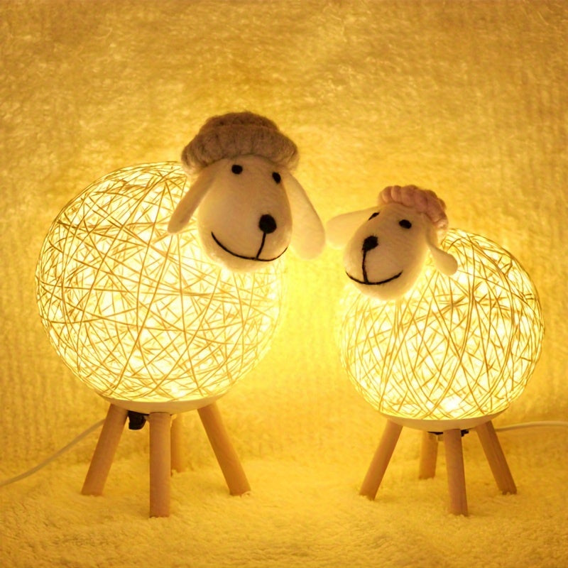 Charming Sheep-Shaped USB Night Light | Adjustable Brightness, Modern Art Decor for Living Room & Bedroom | Perfect Holiday, Birthday, & Christmas Gift - Battery Not Included FJORD