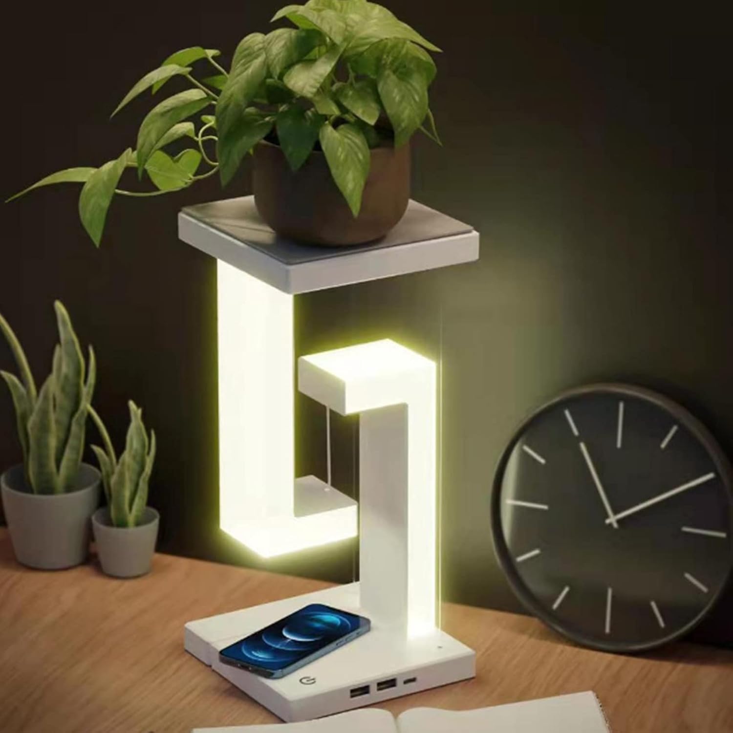 Anti-Gravity LED Desk Lamp with Wireless Charging | Foldable & Adjustable USB Night Light for Bedroom, Living Room, Office