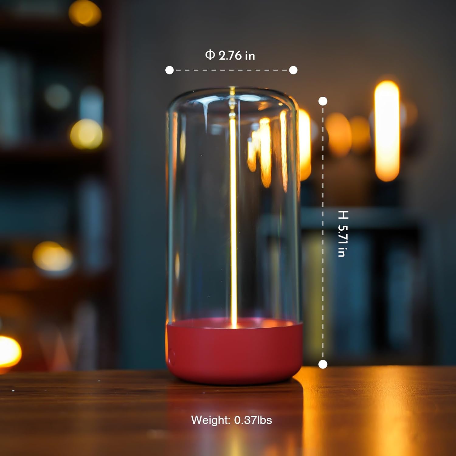 Rechargeable Minimalist LED Table Lamp - Portable, Cordless Night Light for Bedroom, Nursery, Desk - Mood Lighting, Unique Gift Idea FJORD
