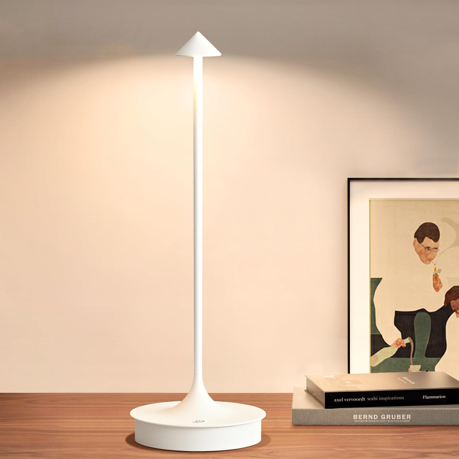 Set of 2 Wireless Table Lamps | Rechargeable LED Lamps with 4000mAh Battery FJORD