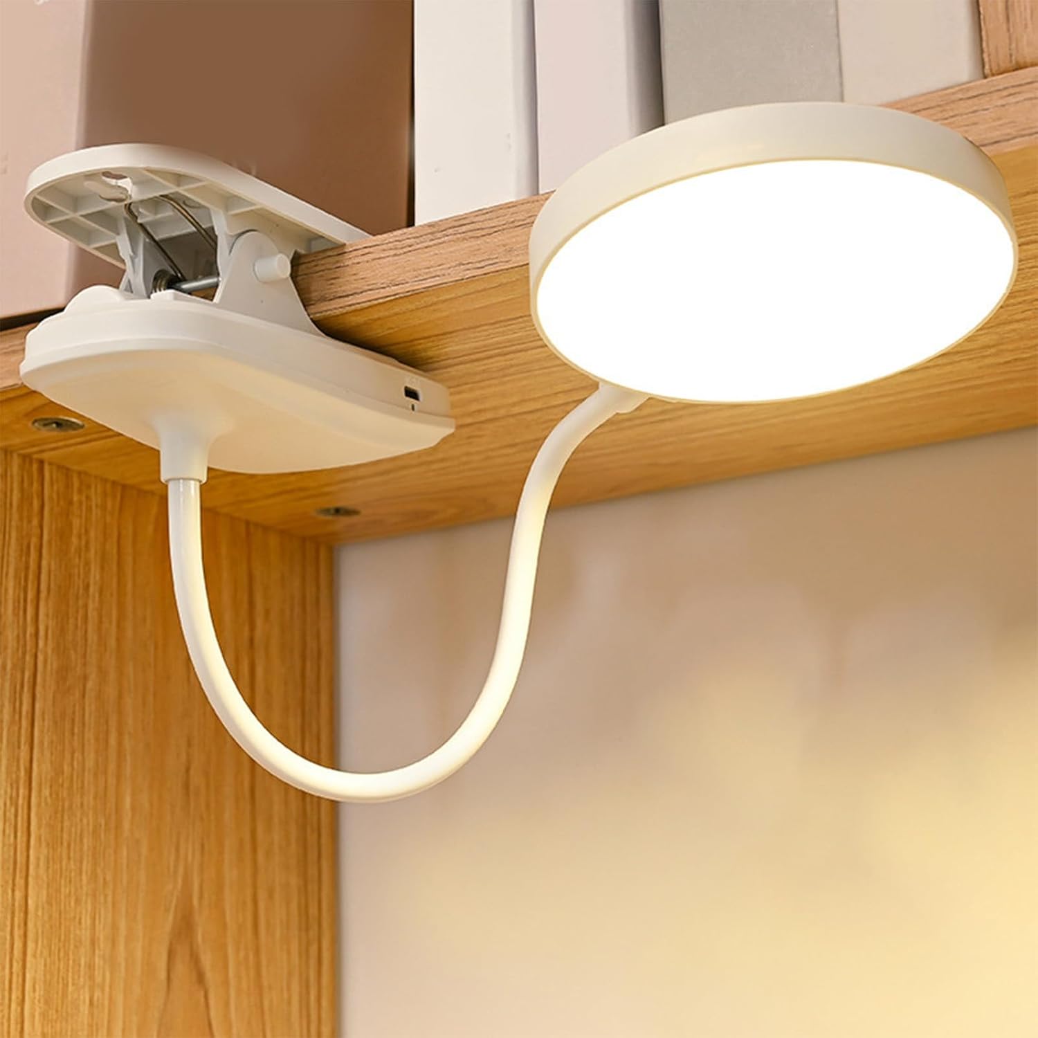Rechargeable LED Desk Lamp with Clip – Adjustable Brightness, Touch Control, Eye Protection, USB Charging, Flexible Neck for Reading & Studying FJORD