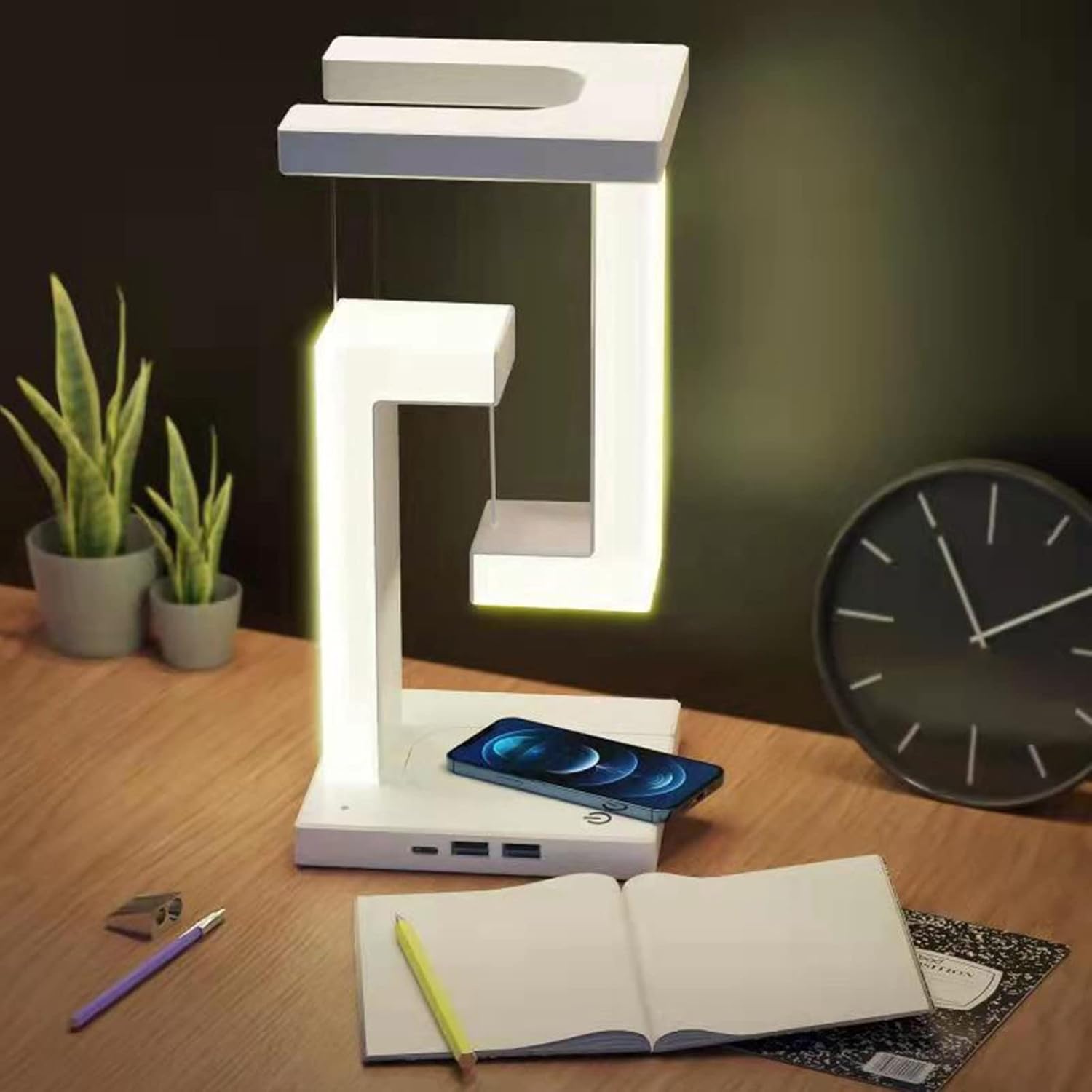 Anti-Gravity LED Desk Lamp with Wireless Charging | Foldable & Adjustable USB Night Light for Bedroom, Living Room, Office