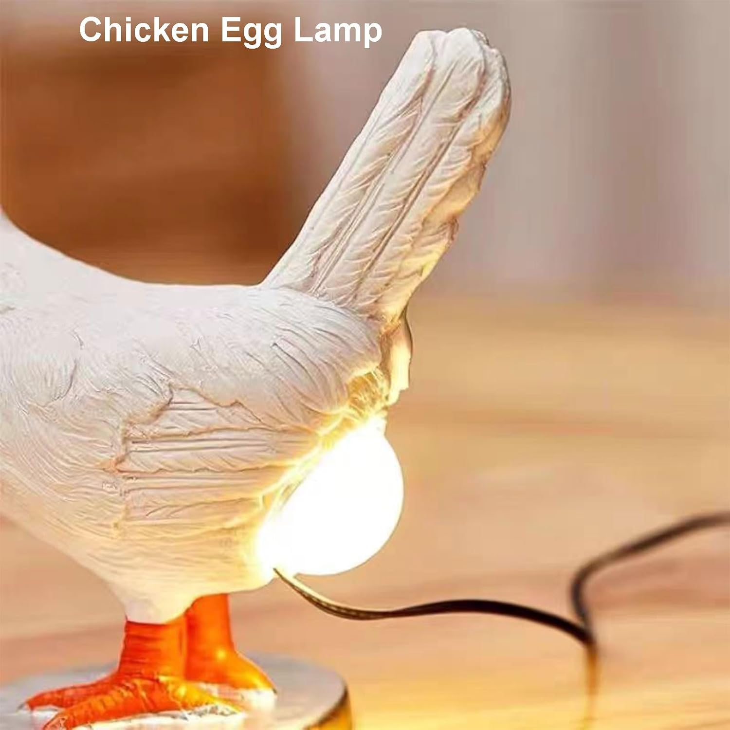 Lifelike Chicken Egg Lamp, 3D LED Resin Night Light with USB, Funny Home Decor & Stress Relief Gift for Adults, Creative Easter & Holiday Present FJORD