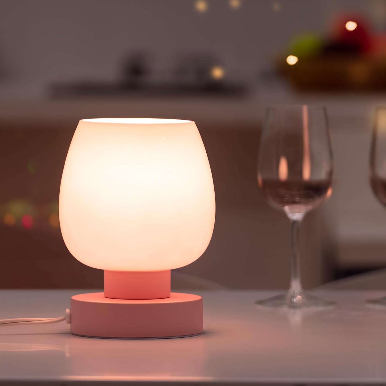 Touch Bedside Table Lamps Set of 2 - Modern Nightstand Lamps with USB C & A Ports, 3-Way Dimmable, White Opal Glass Shades, 3000K LED Bulbs - Elegant Bedroom Lighting FJORD