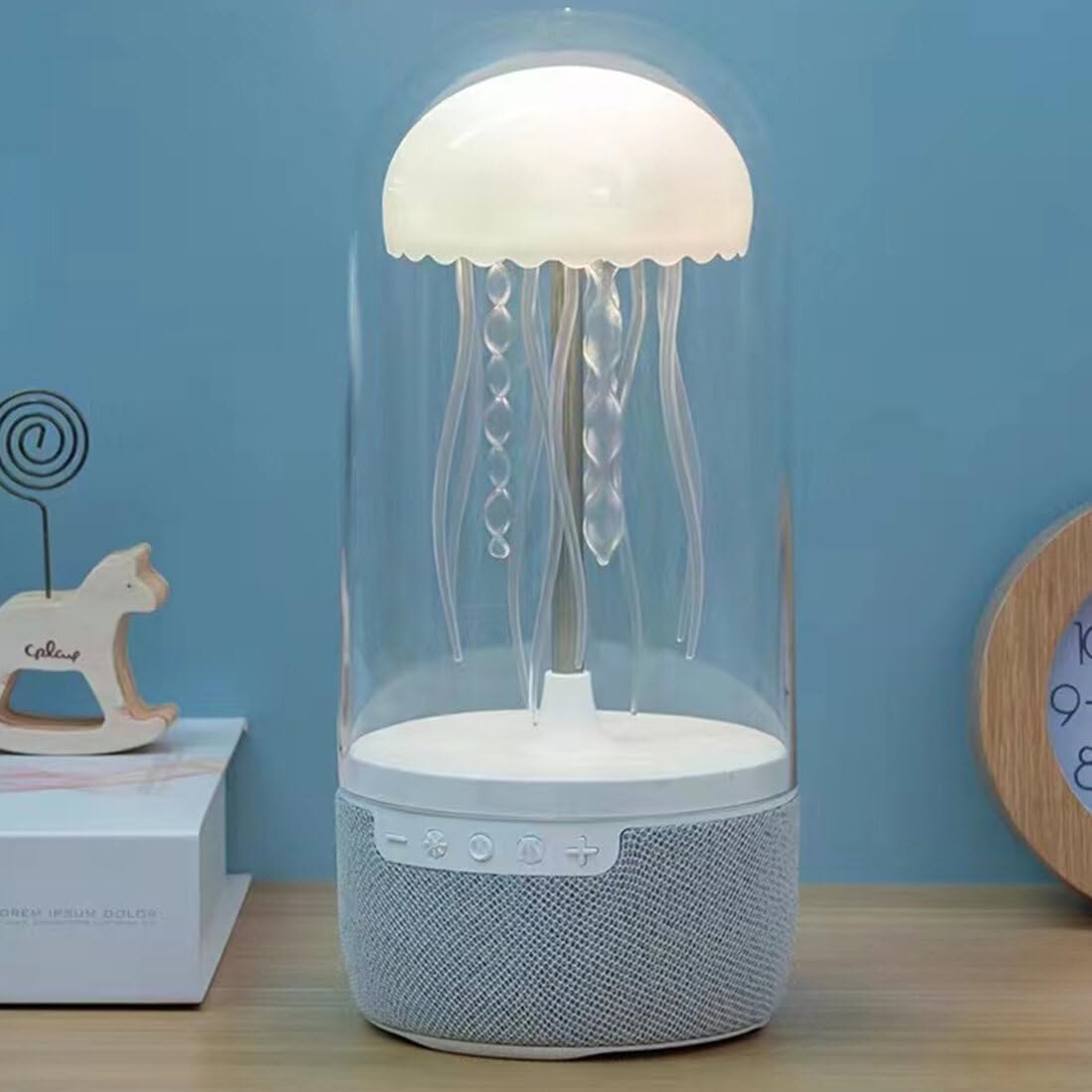 Wireless Jellyfish Mood Lamp Speaker with 7-Color LED Lights, Bluetooth 5.0, and Ambient Sound – Ideal for Home Décor and Relaxation FJORD