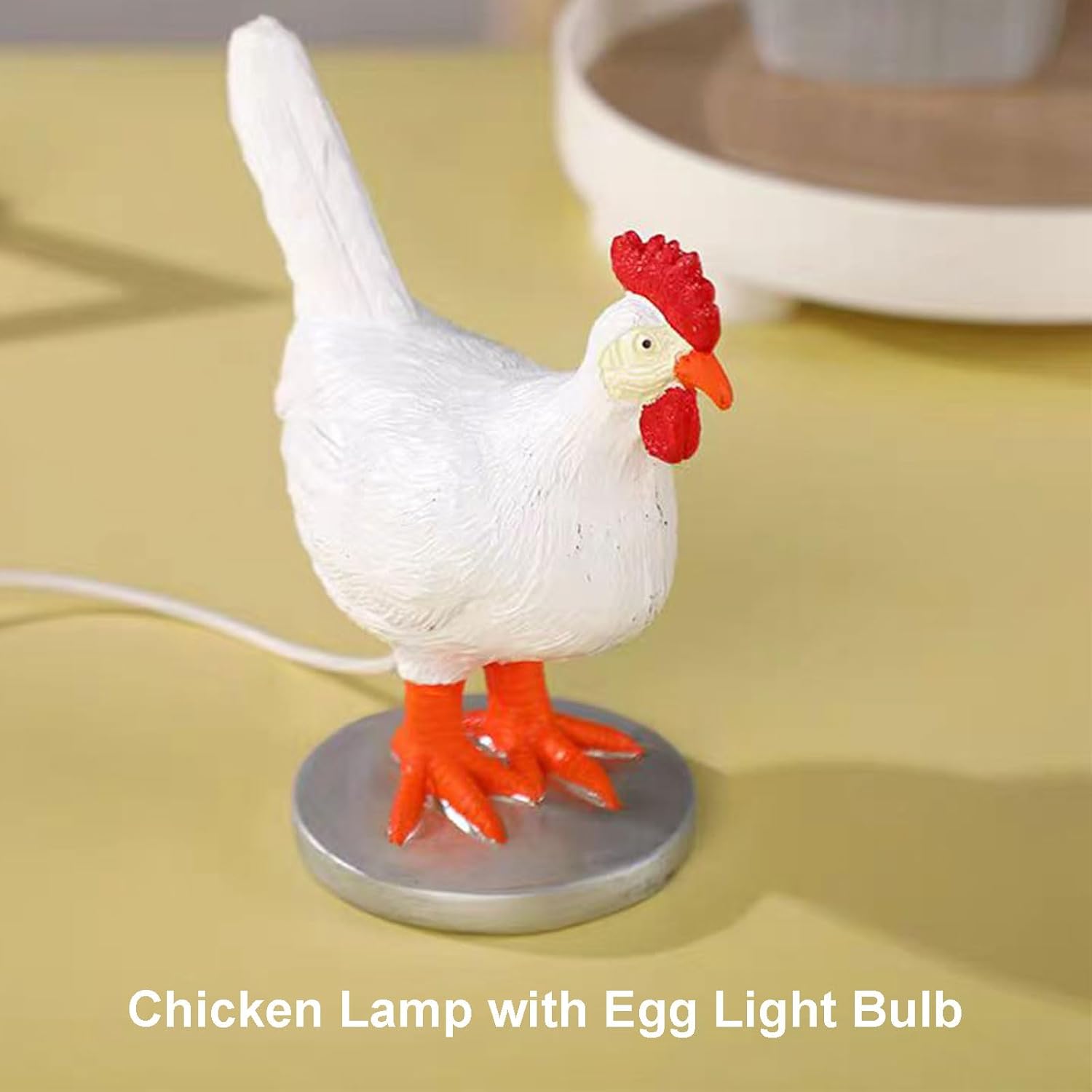 Lifelike Chicken Egg Lamp, 3D LED Resin Night Light with USB, Funny Home Decor & Stress Relief Gift for Adults, Creative Easter & Holiday Present FJORD