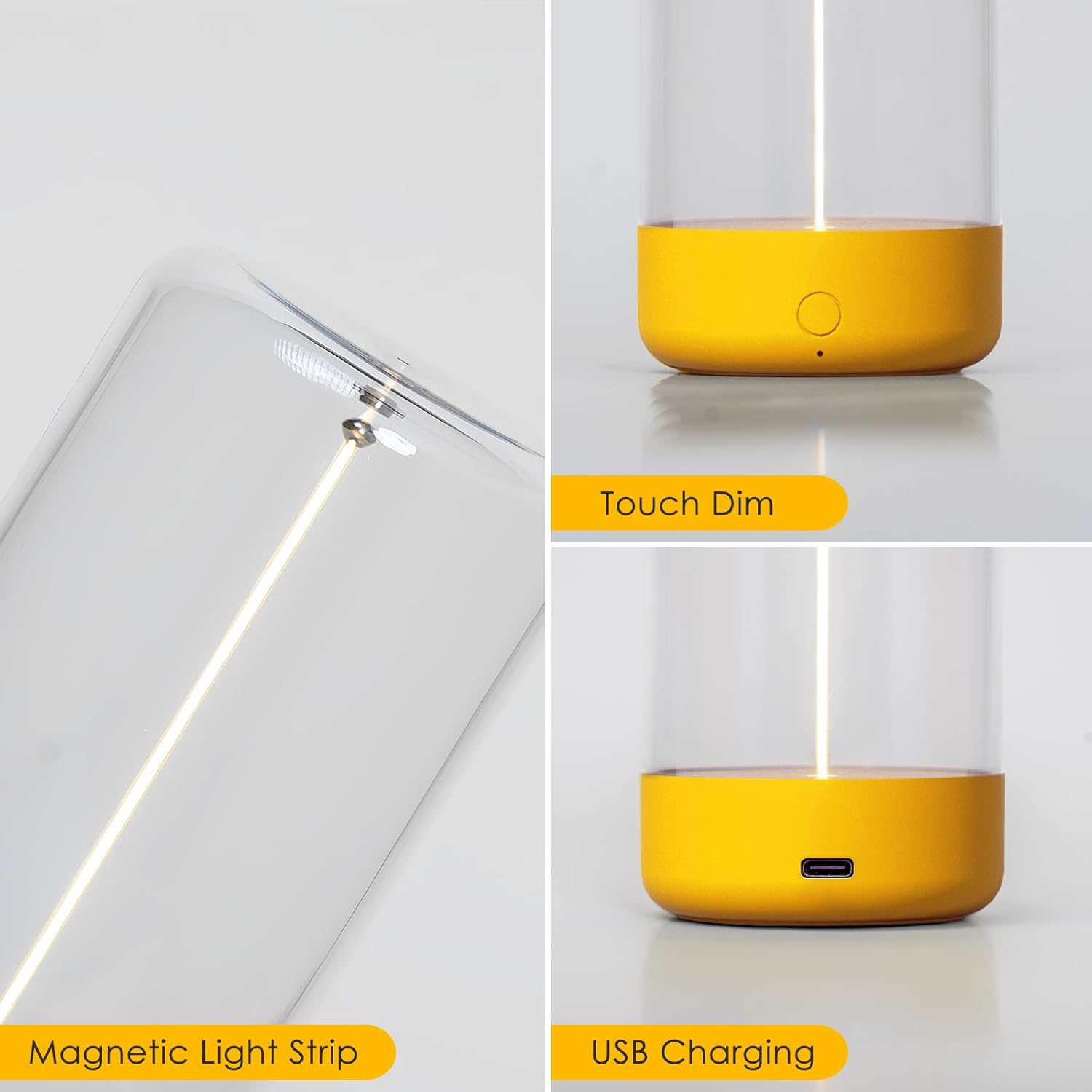 Rechargeable Minimalist LED Table Lamp - Portable, Cordless Night Light for Bedroom, Nursery, Desk - Mood Lighting, Unique Gift Idea FJORD