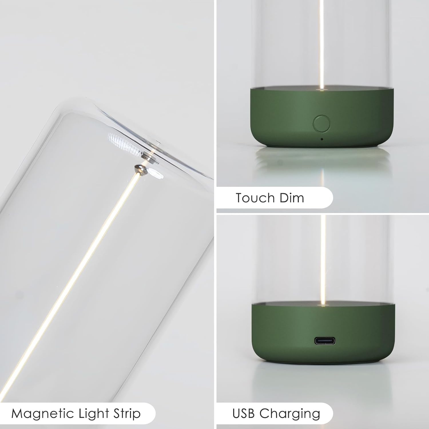 Rechargeable Minimalist LED Table Lamp - Portable, Cordless Night Light for Bedroom, Nursery, Desk - Mood Lighting, Unique Gift Idea FJORD