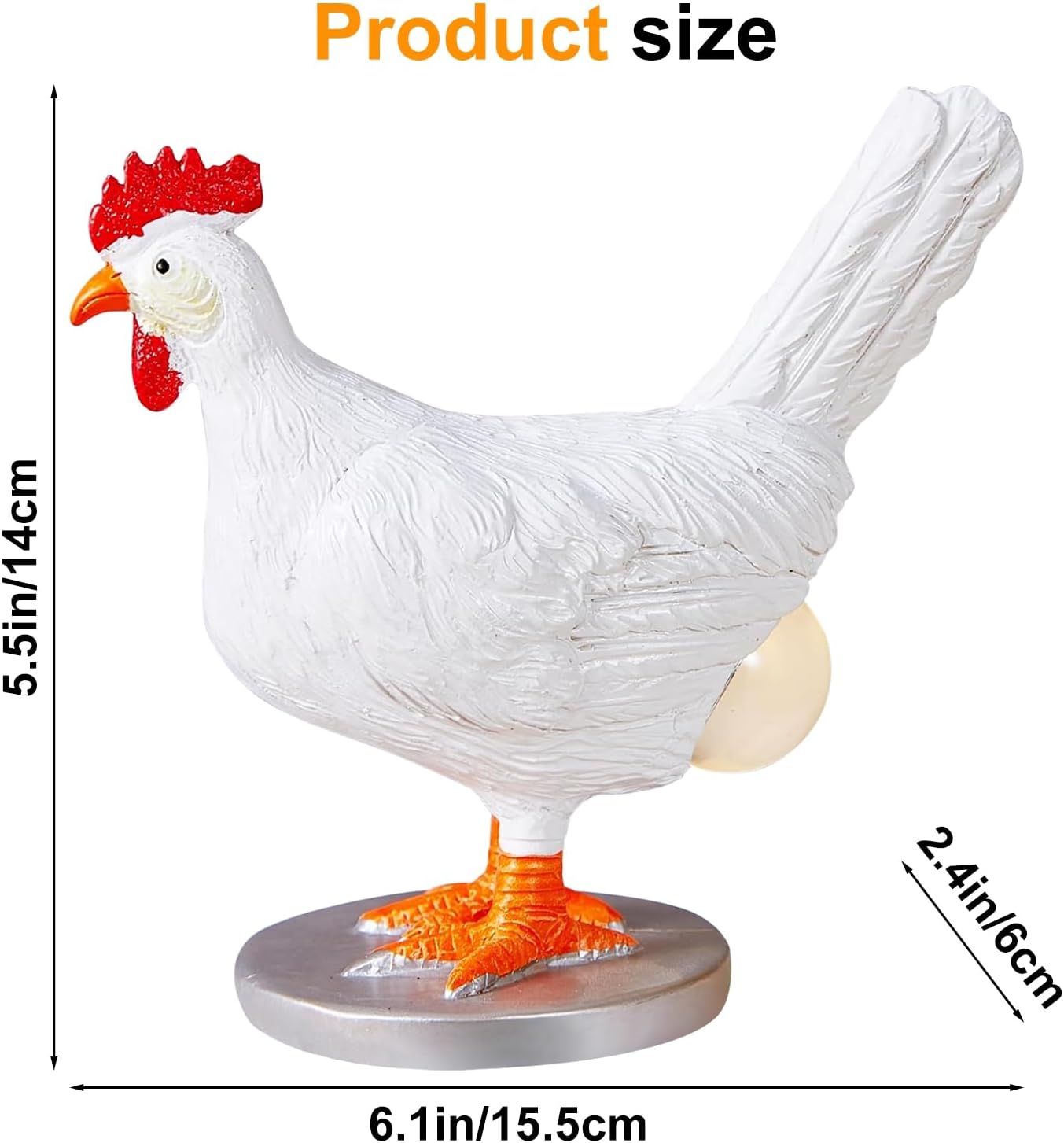 Lifelike Chicken Egg Lamp, 3D LED Resin Night Light with USB, Funny Home Decor & Stress Relief Gift for Adults, Creative Easter & Holiday Present FJORD