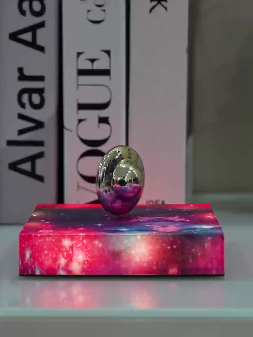 Magnetic Levitating UFO Lamp – Rotating LED Lights with RGB Galaxy Base, Touch Control, Unique Floating Desk & Room Decor – Ideal Gift for Christmas & Office FJORD