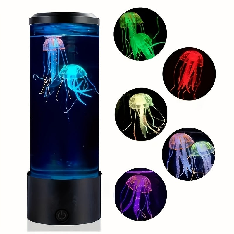 Mesmerizing Jellyfish LED Night Light - USB Powered Lamp with Remote, Multicolor Glow for Bedroom, Kids & Relaxation FJORD