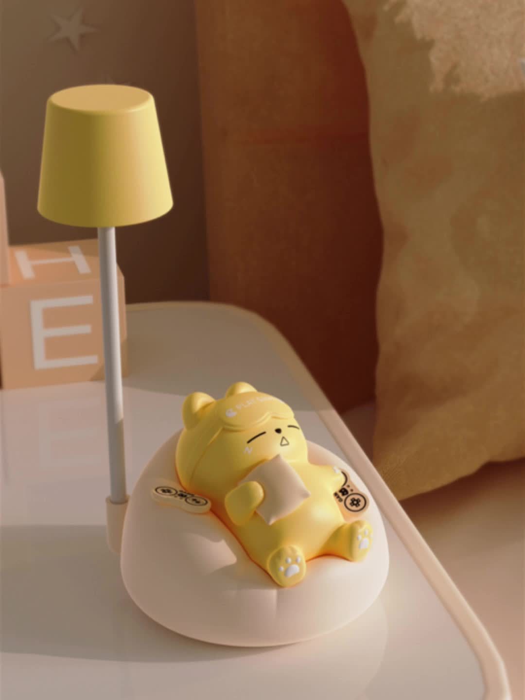 Soft Cat Night Light | 3 Brightness Levels | USB Rechargeable Table Lamp for Bedroom, Office & Dorm Decor FJORD