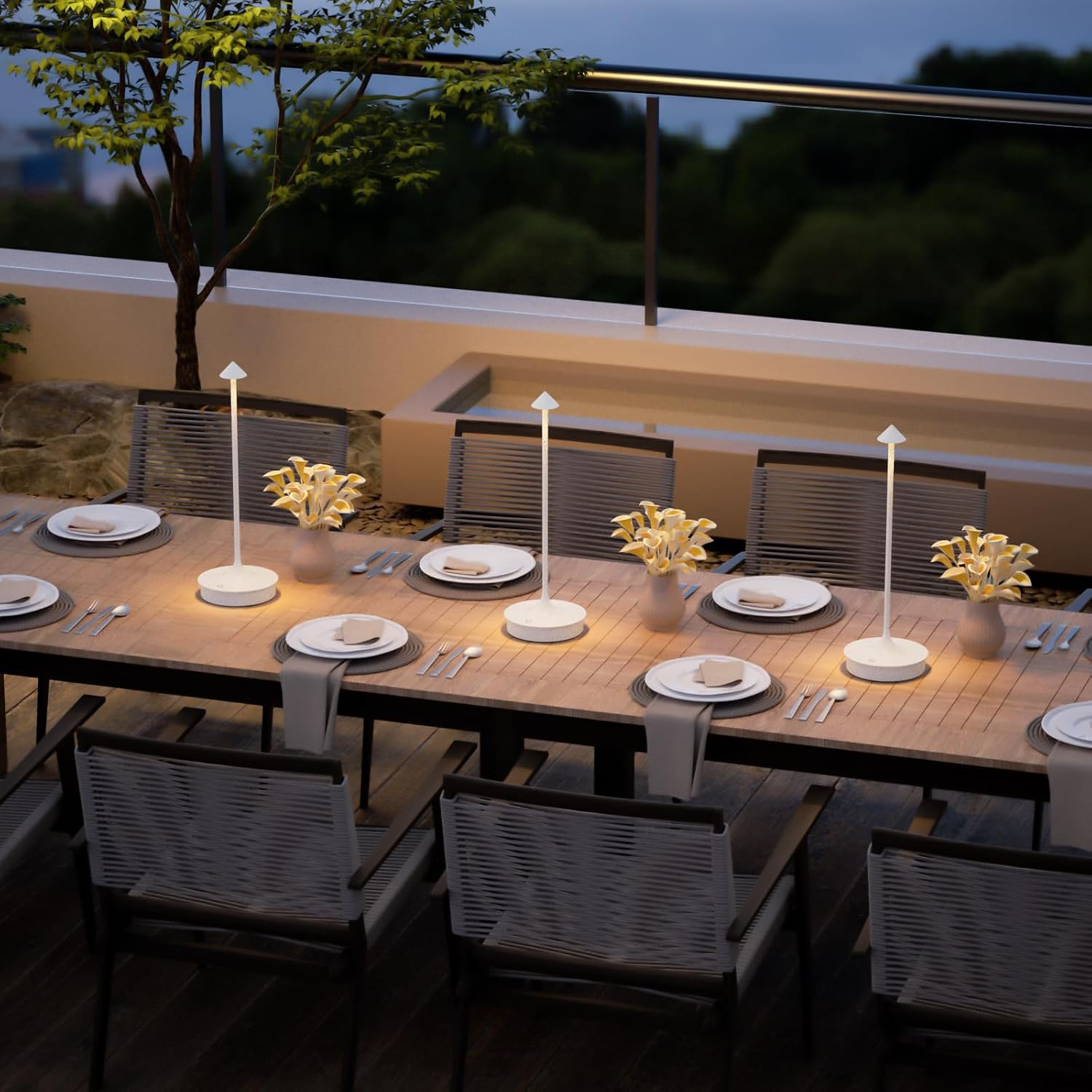 Set of 2 Wireless Table Lamps | Rechargeable LED Lamps with 4000mAh Battery FJORD