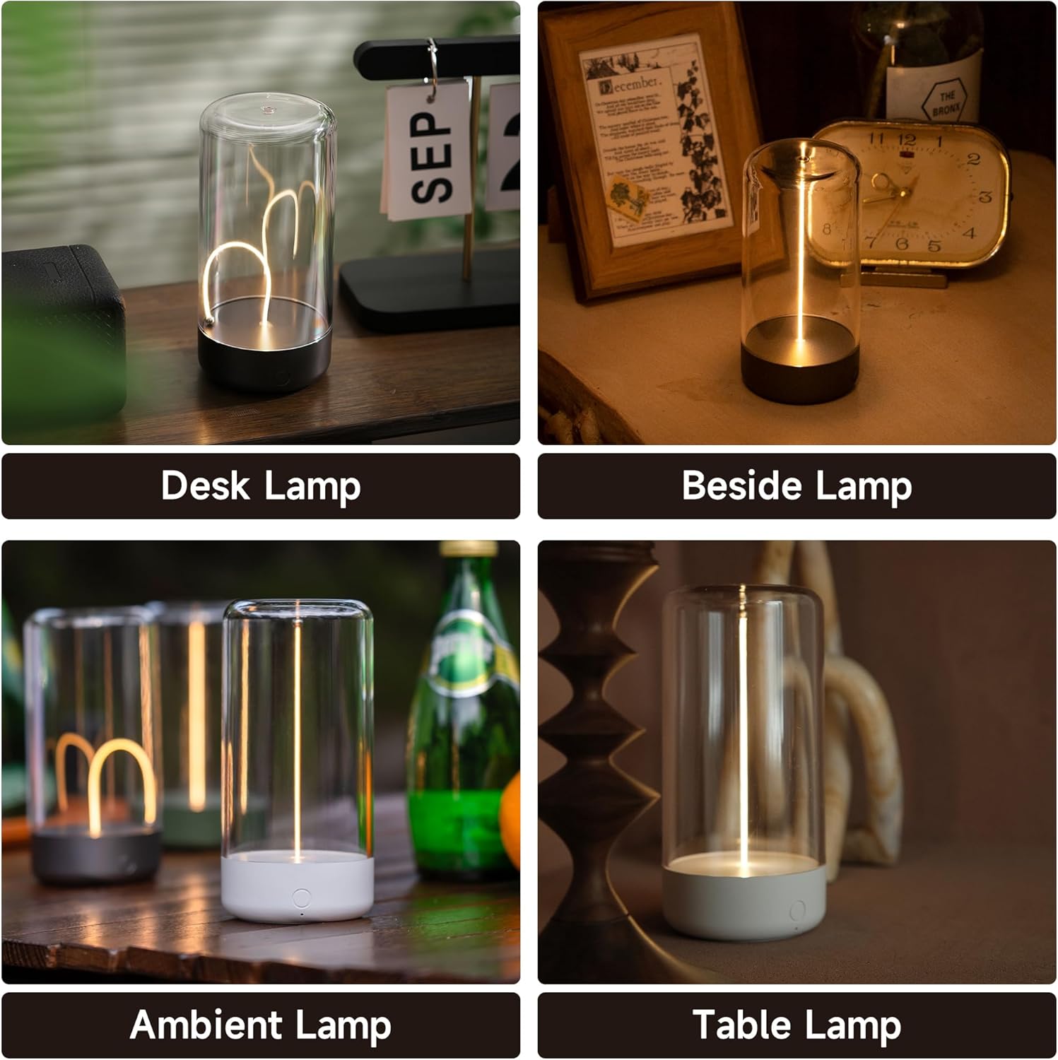 Rechargeable Minimalist LED Table Lamp - Portable, Cordless Night Light for Bedroom, Nursery, Desk - Mood Lighting, Unique Gift Idea FJORD