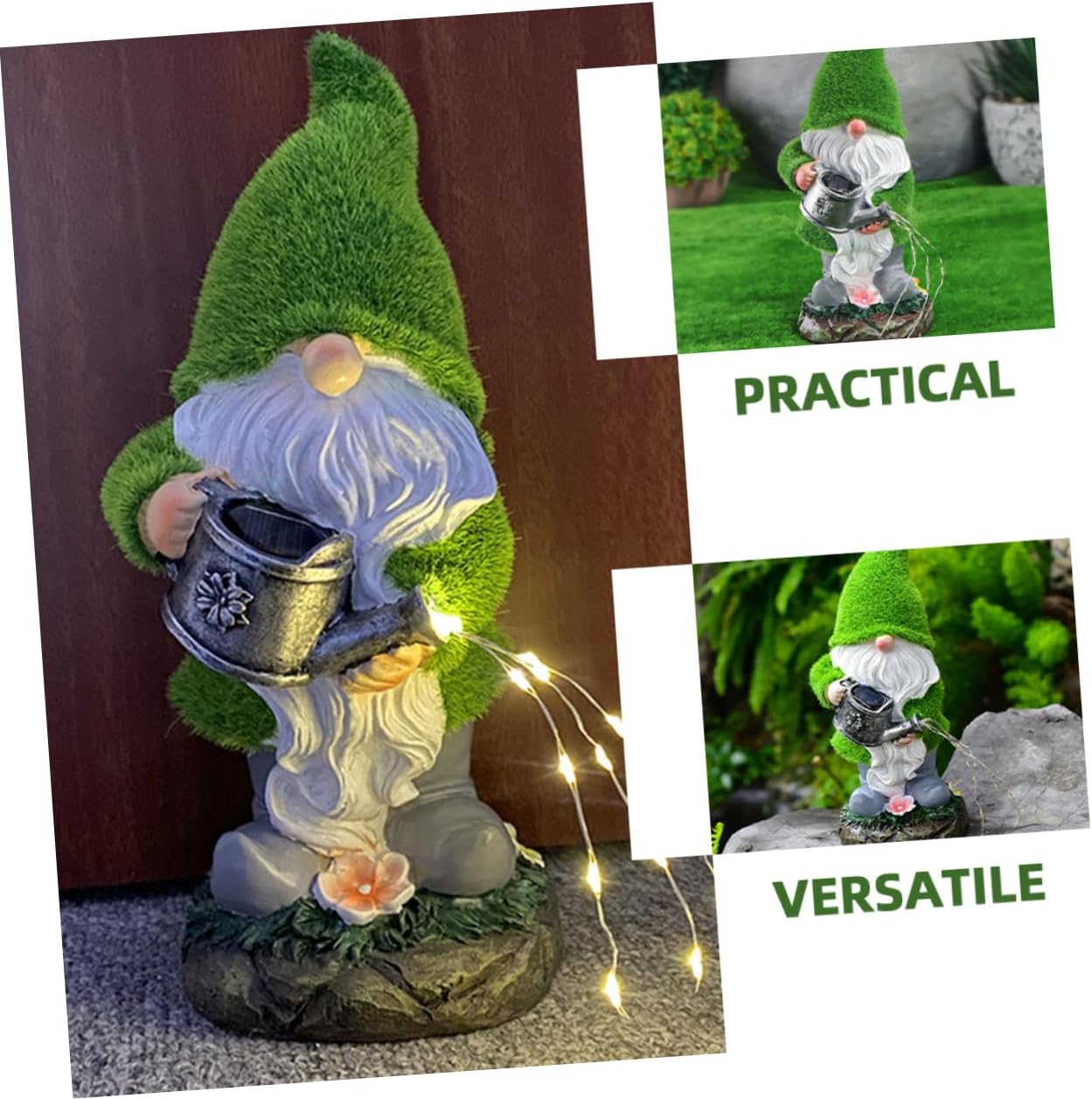 Solar Garden Gnome Lamp – Resin Gnome Statue with LED Light FJORD
