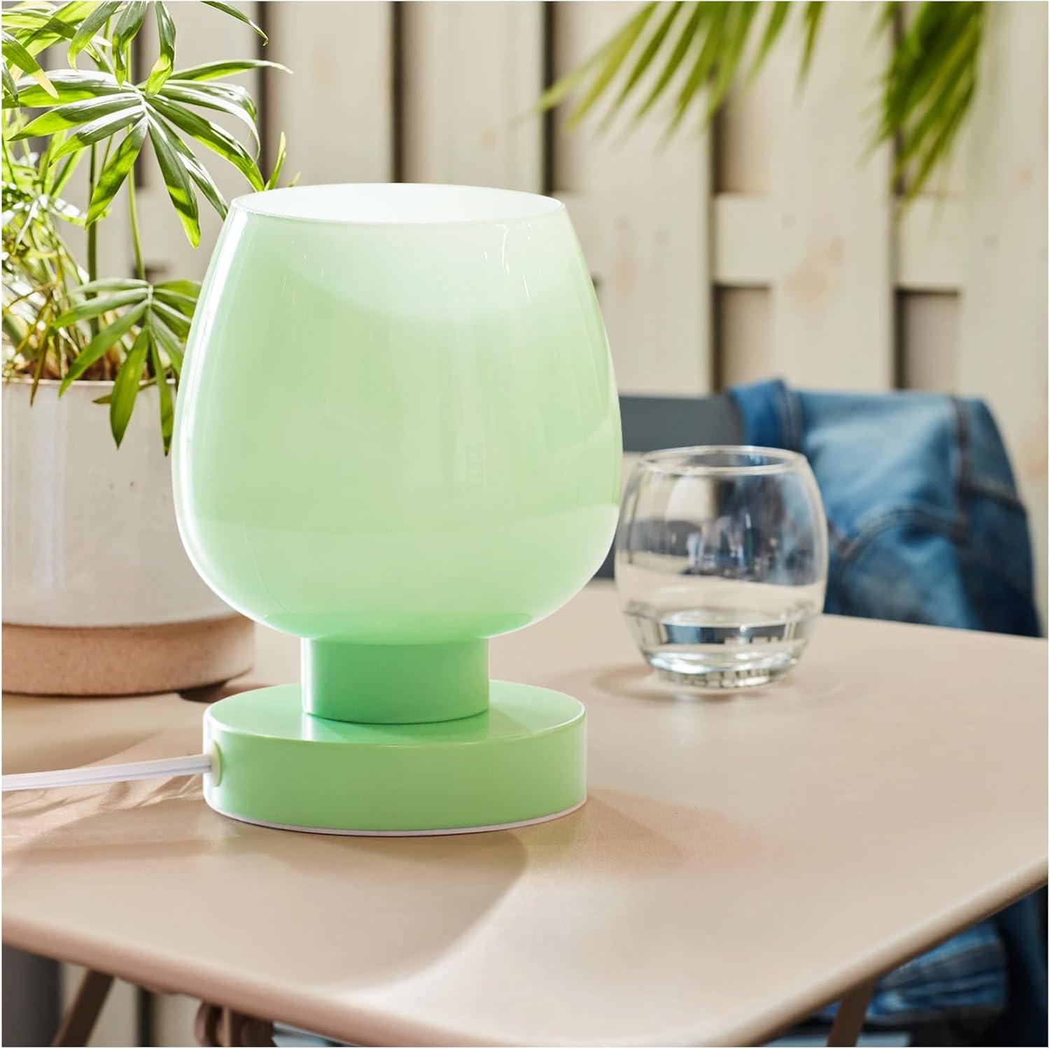 Touch Bedside Table Lamps Set of 2 - Modern Nightstand Lamps with USB C & A Ports, 3-Way Dimmable, White Opal Glass Shades, 3000K LED Bulbs - Elegant Bedroom Lighting FJORD