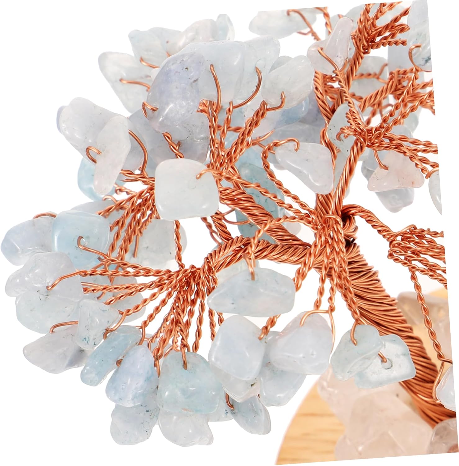 Crystal Tree Night Light – Feng Shui Prosperity Lamp with USB Port, Natural Gemstone Base, Clear Quartz Chakra Tree, Bedroom & Desk Decor FJORD