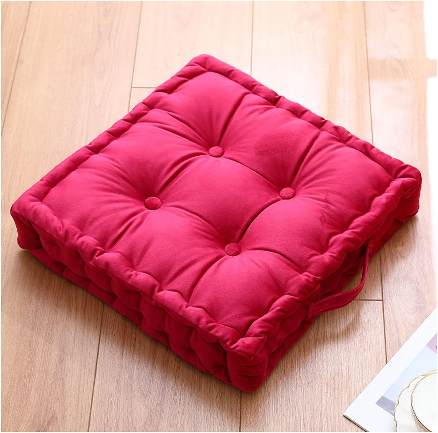 Thickened Square Velvet Floor Cushion 45x45cm, Soft Ergonomic Seat Pad for Office, Chair, Meditation & Home Decor - Comfortable & Durable for All Seasons