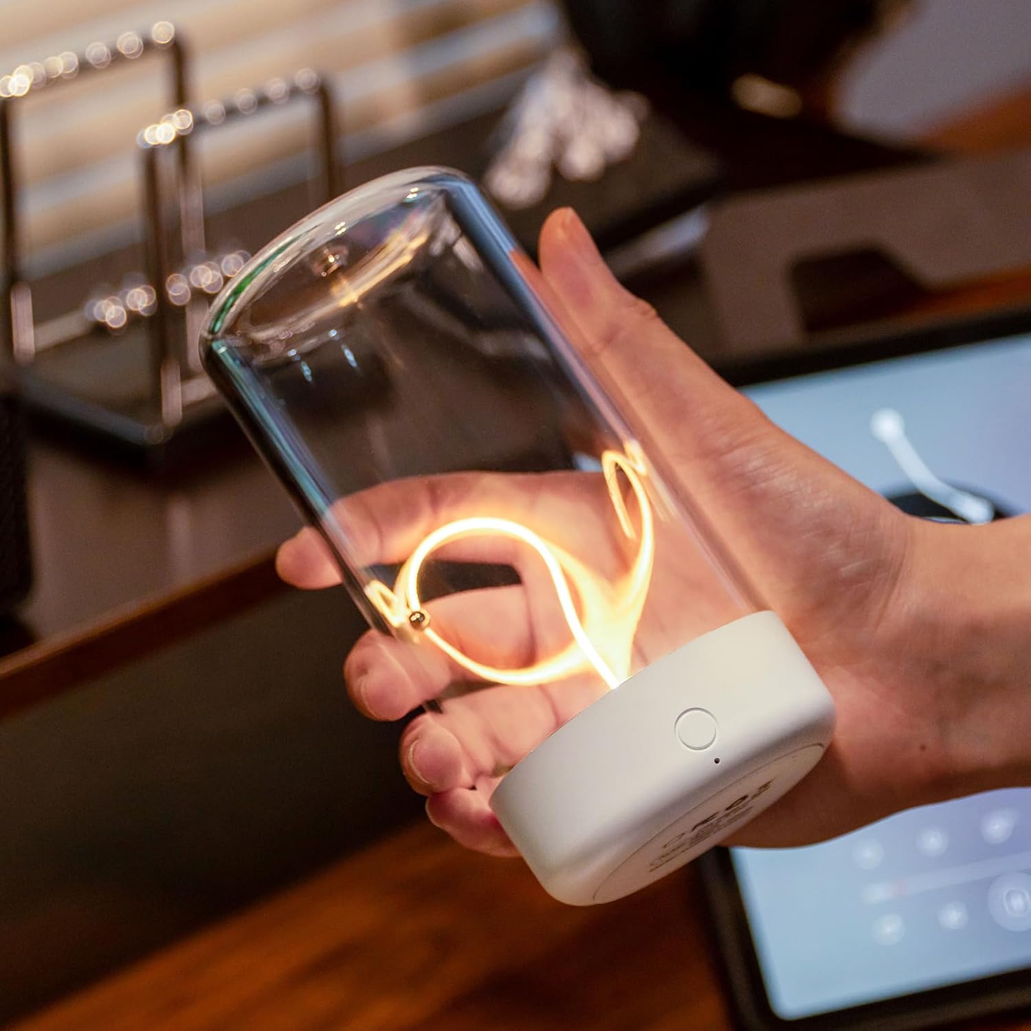 Rechargeable Minimalist LED Table Lamp - Portable, Cordless Night Light for Bedroom, Nursery, Desk - Mood Lighting, Unique Gift Idea FJORD
