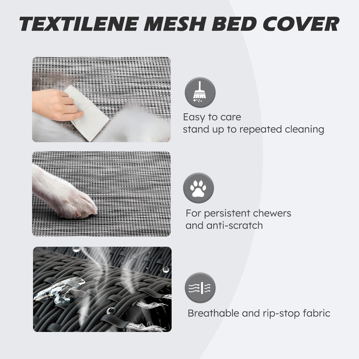 Breathable Elevated Dog Bed with Non-Slip Metal Frame FJORD