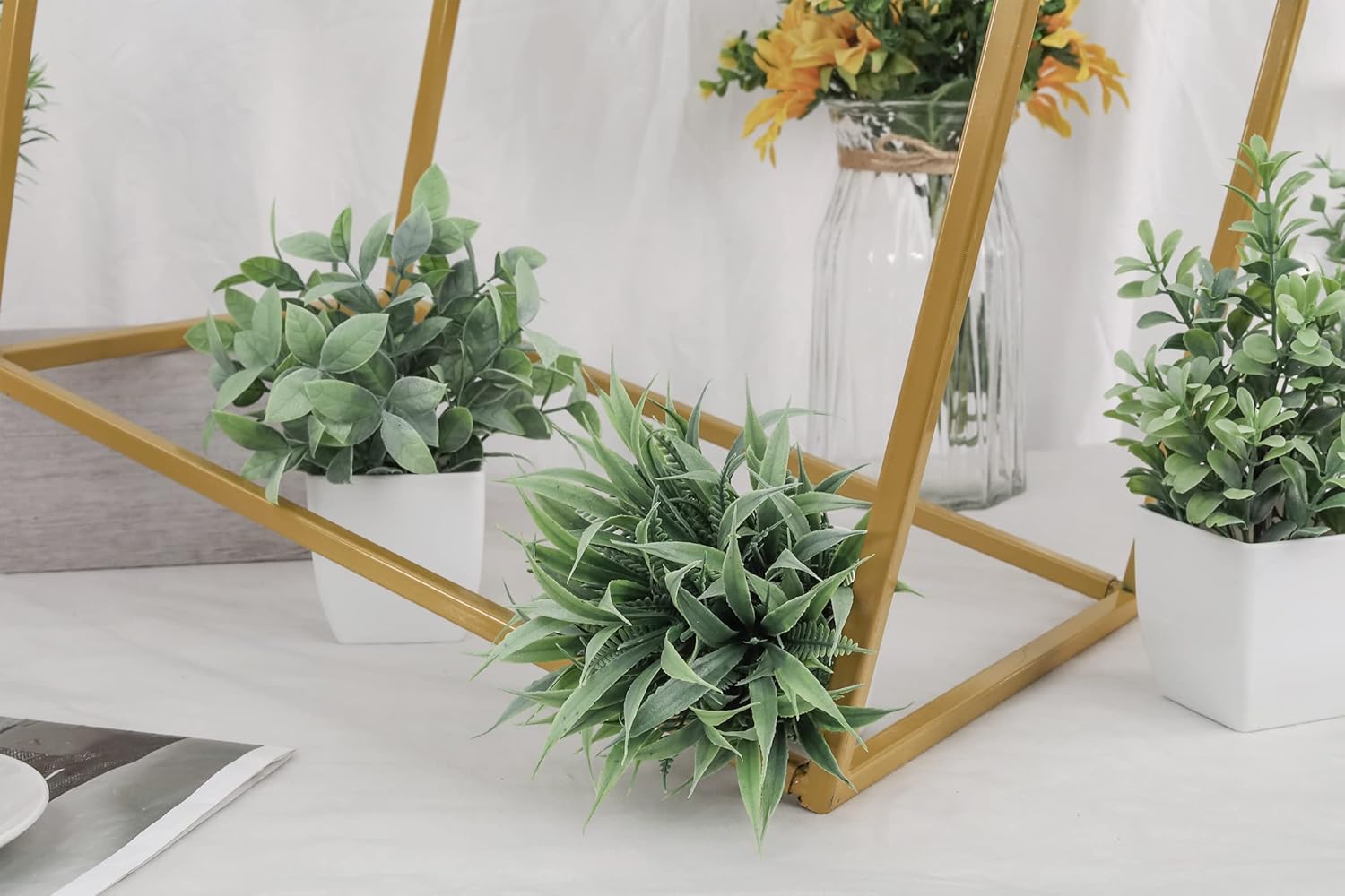 6 Pack Small Artificial Plants | Faux Potted Plants for Indoor Decor FJORD