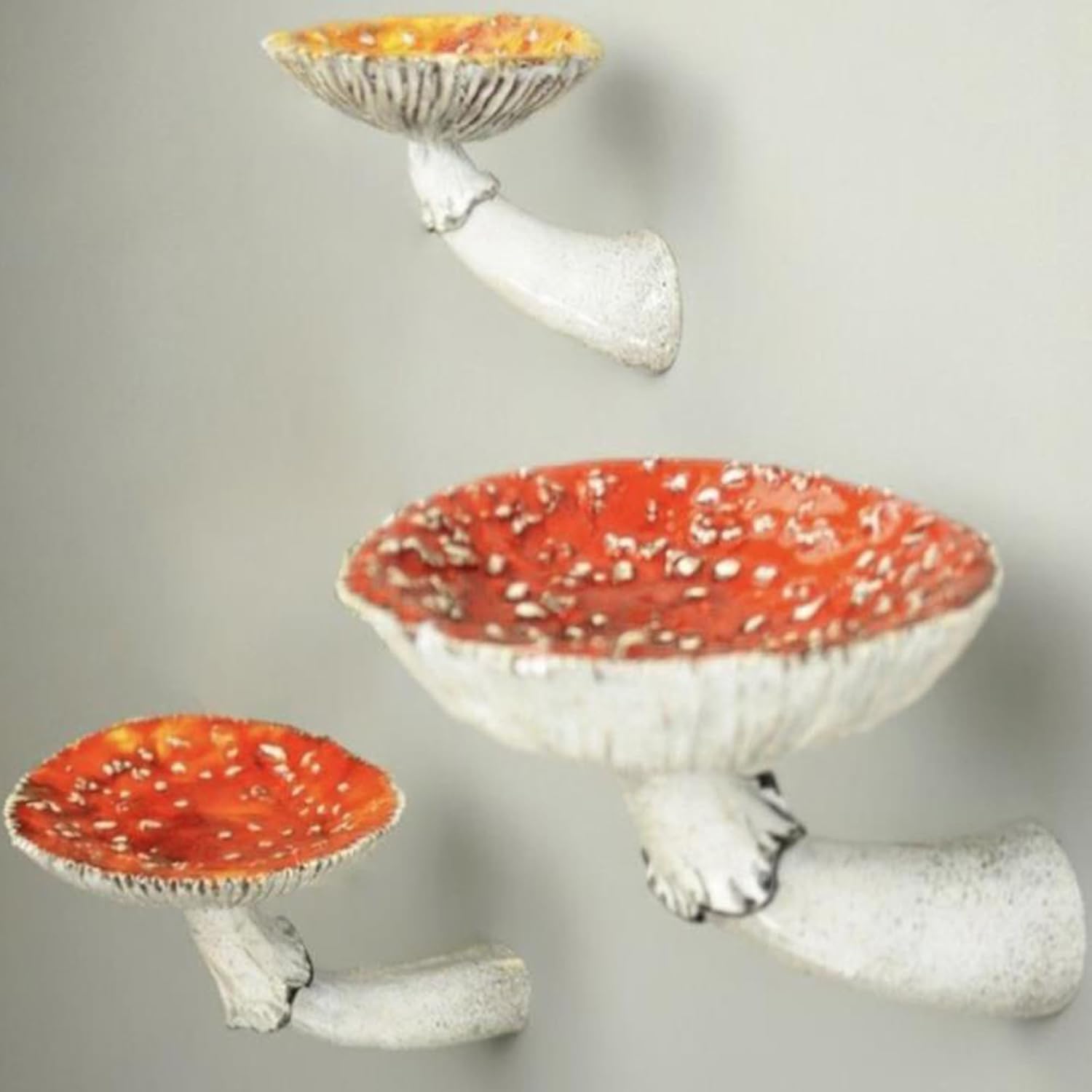 3-Pack Mushroom Floating Shelves – Resin Wall Storage for Bedroom, Living Room & Bathroom – Unique Home Decor Gift