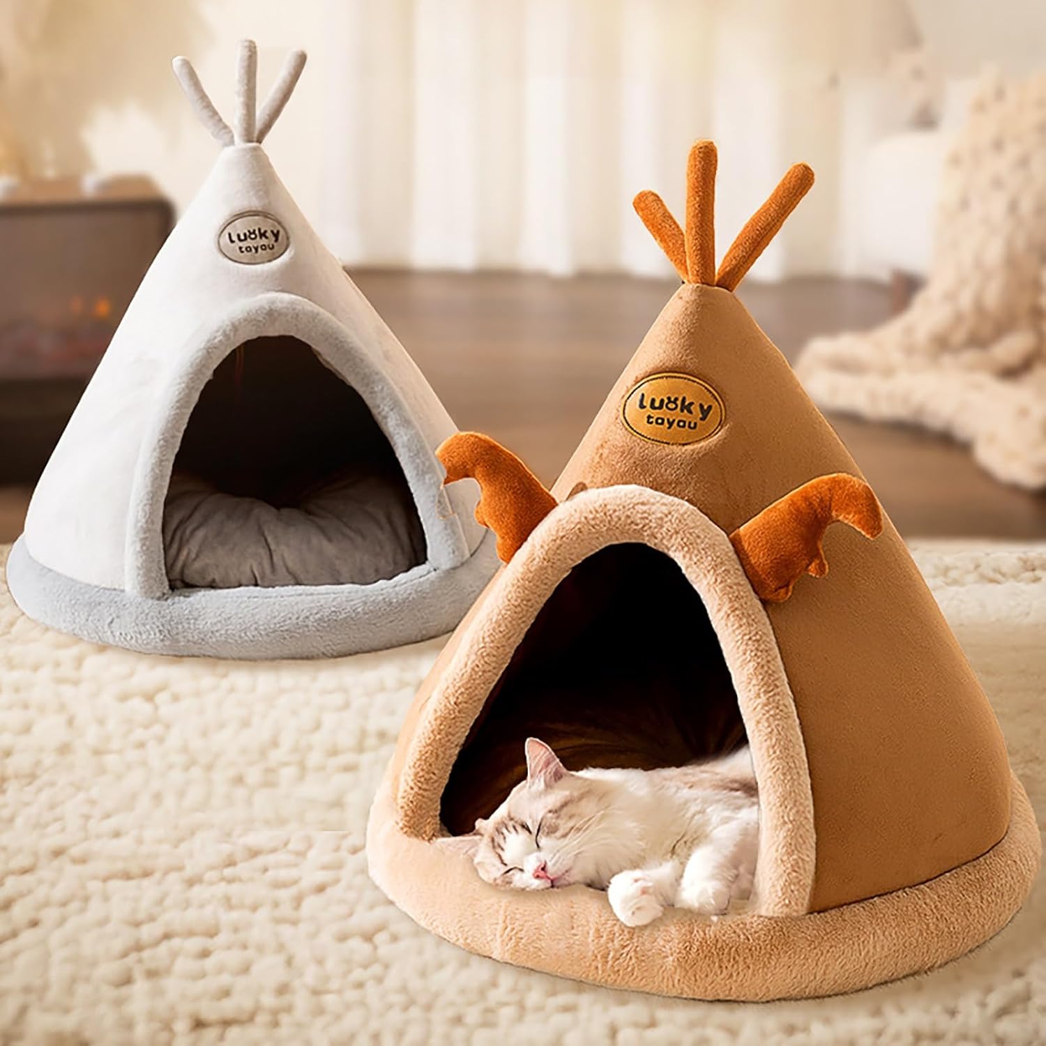Large Foldable Cat Cave Bed – Cozy, Washable & Durable FJORD