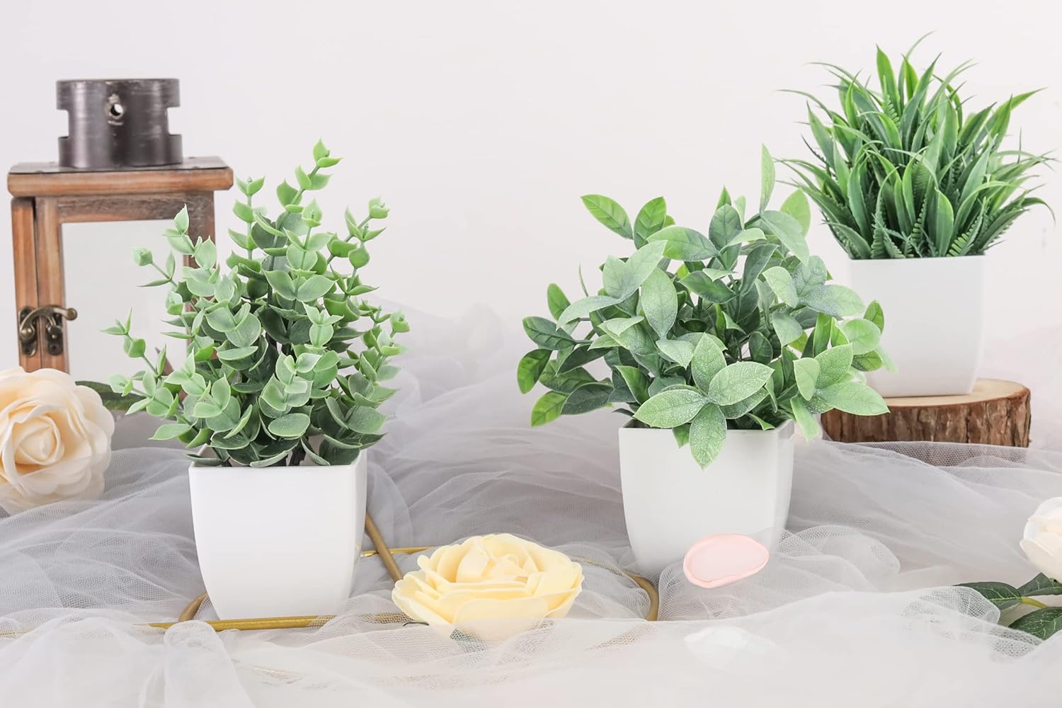 6 Pack Small Artificial Plants | Faux Potted Plants for Indoor Decor FJORD