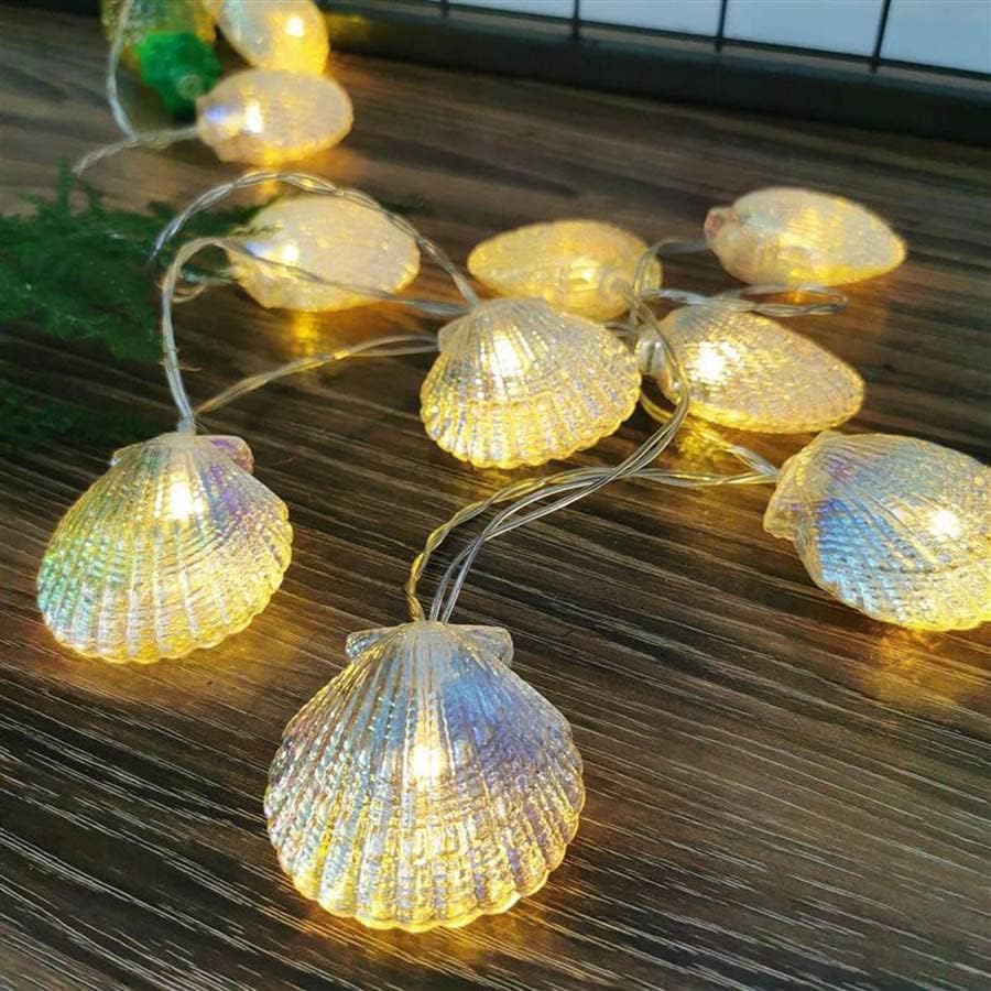 Shell LED String Lights – Battery Operated, Waterproof, 2 Modes, Decorative Lighting for Bedroom, Living Room, Christmas, Party & Outdoor Use