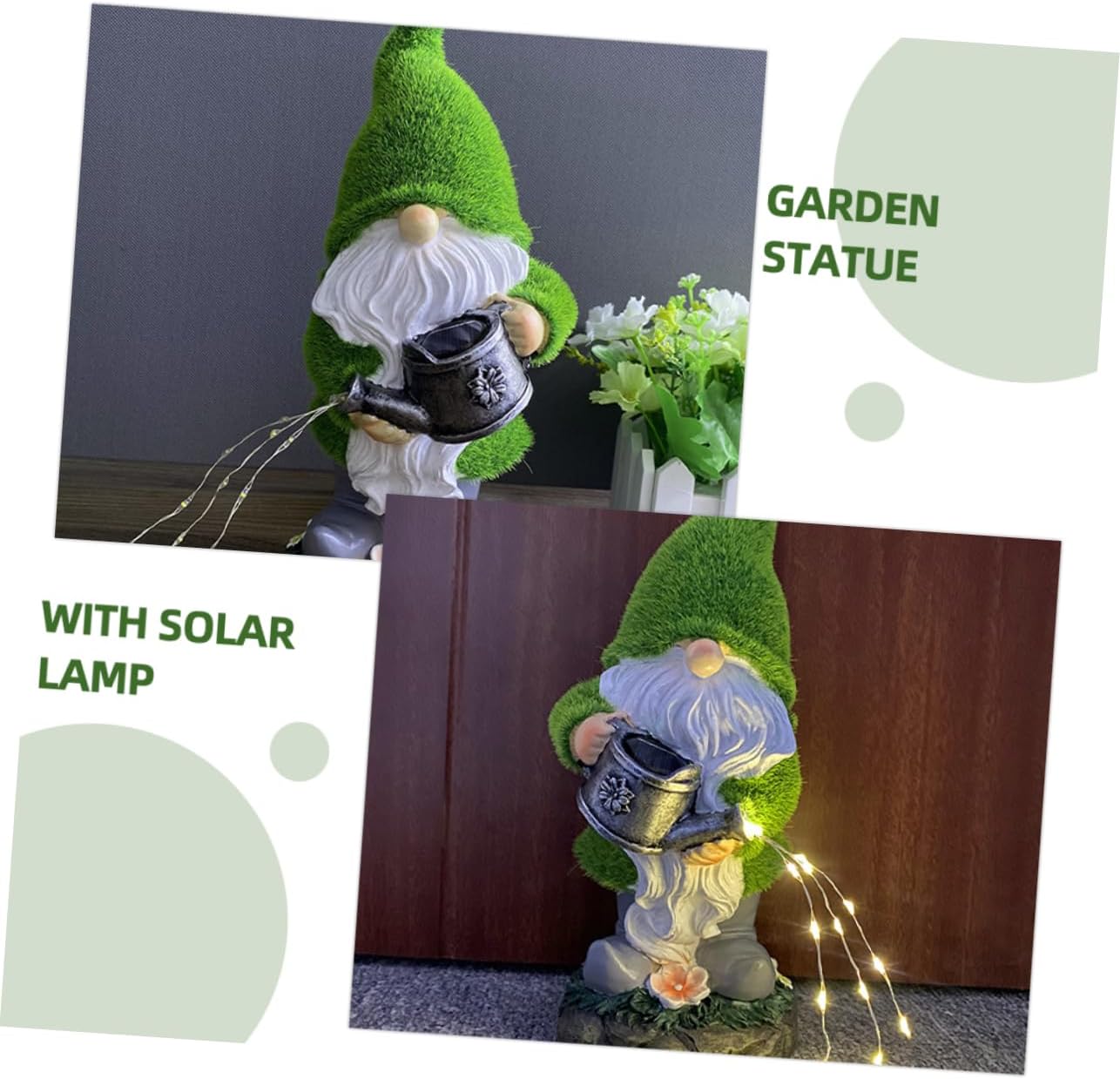 Solar Garden Gnome Lamp – Resin Gnome Statue with LED Light FJORD