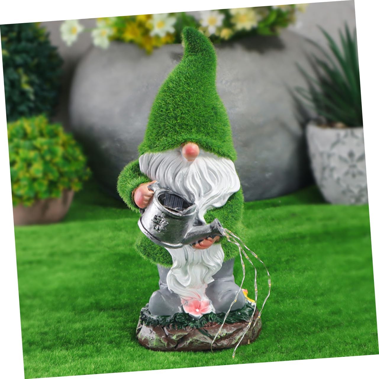 Solar Garden Gnome Lamp – Resin Gnome Statue with LED Light FJORD