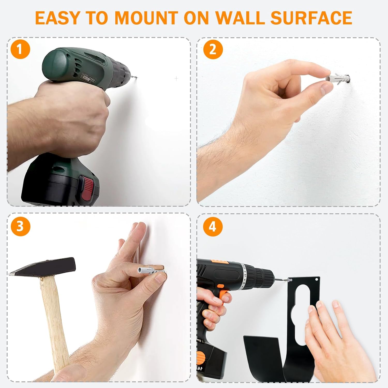 Heavy-Duty Garden Hose Holder - Rust-Resistant Wall-Mount Storage Rack, Durable and Easy Install for Outdoor/Indoor Hose Organization - Includes Screws, Space-Saving Solution for Yard, Garage & Garden FJORD