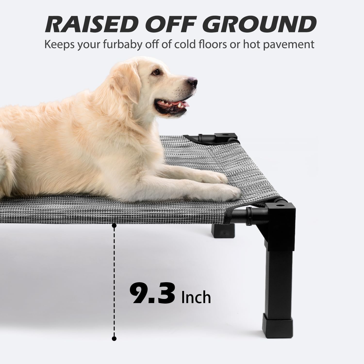 Breathable Elevated Dog Bed with Non-Slip Metal Frame FJORD