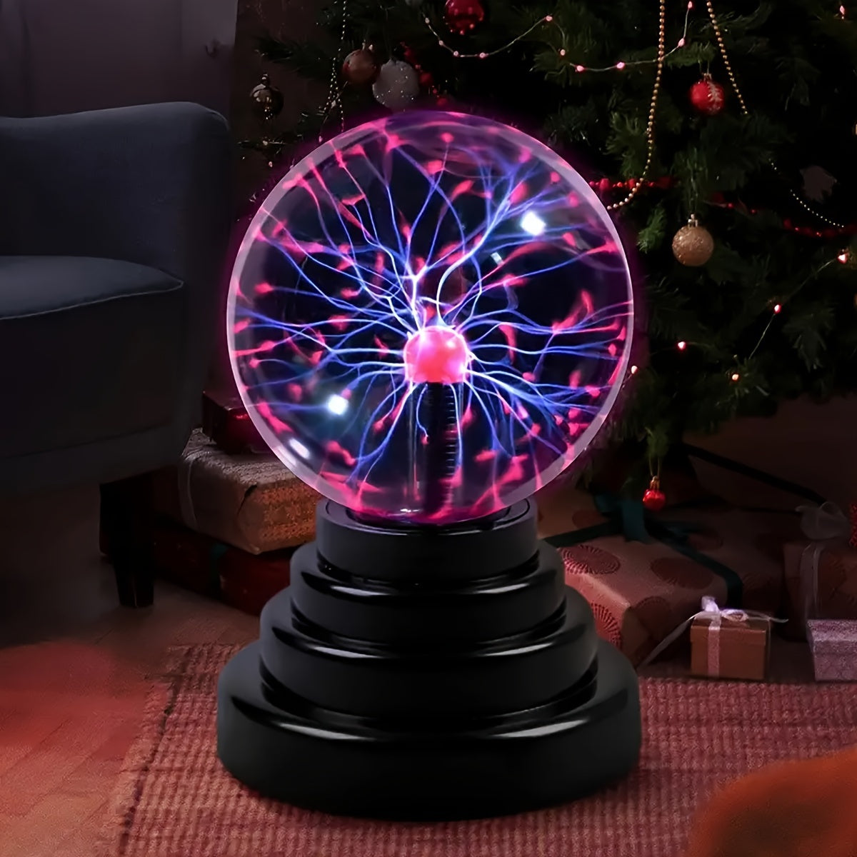 Plasma Ball Lamp - USB Powered Touch Induction Electrostatic Sphere for Party and Desk Decoration, Perfect for Christmas & Halloween Gifts FJORD