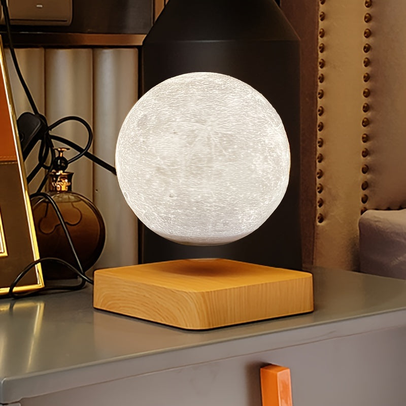 Levitating Moon Lamp - Wireless Magnetic Floating LED Light, Rotating Table Lamp with 3 Lighting Modes for Home, Office, and Bedroom Décor FJORD