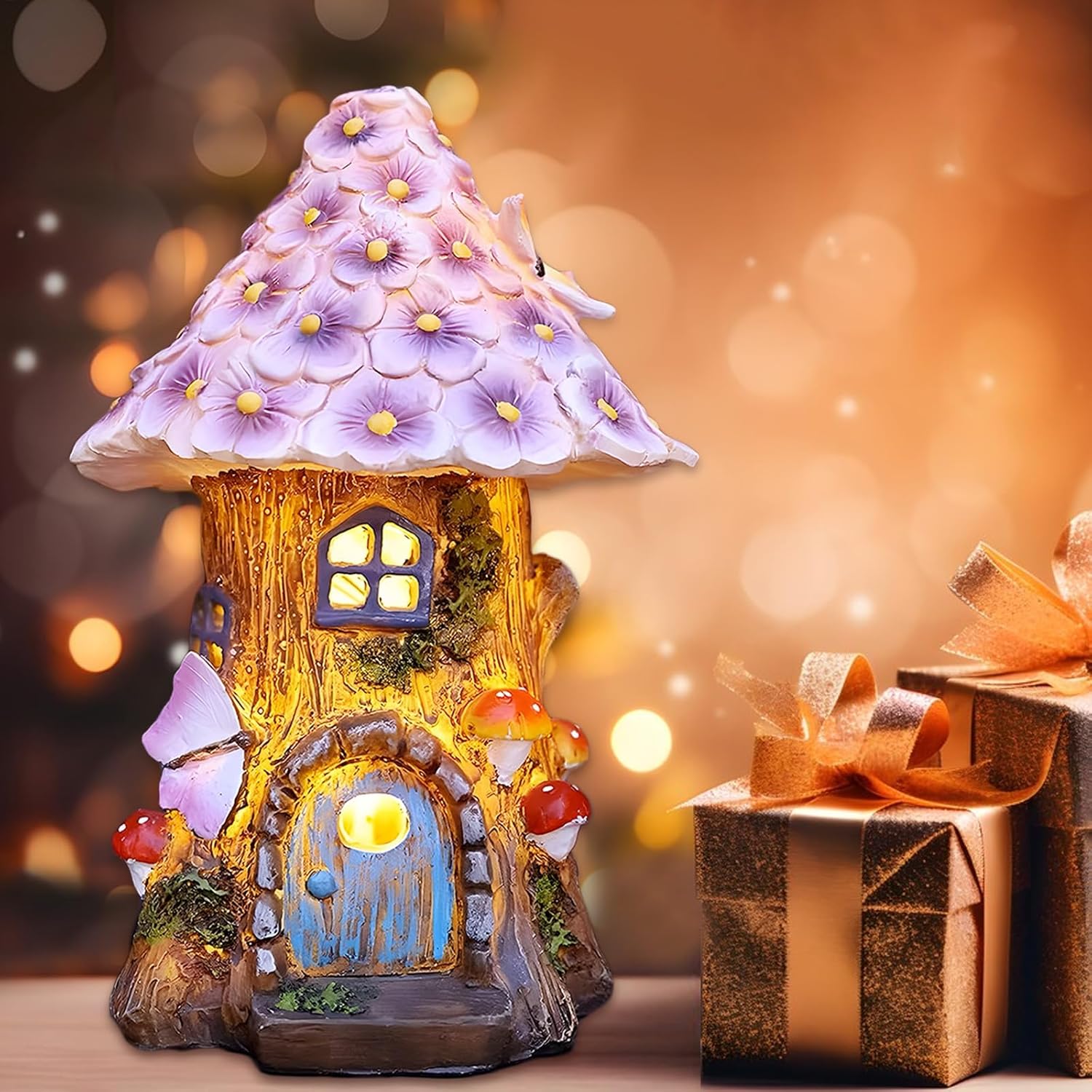 Solar Mushroom Fairy House | Outdoor Garden Light & Decor FJORD