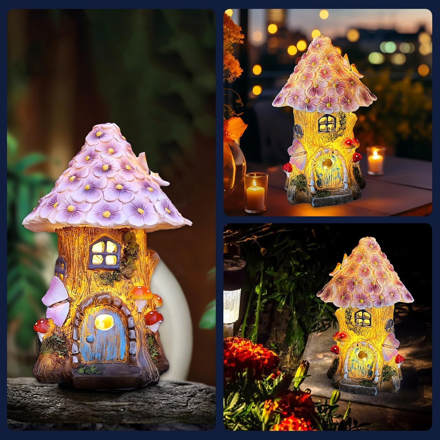 Solar Mushroom Fairy House | Outdoor Garden Light & Decor FJORD