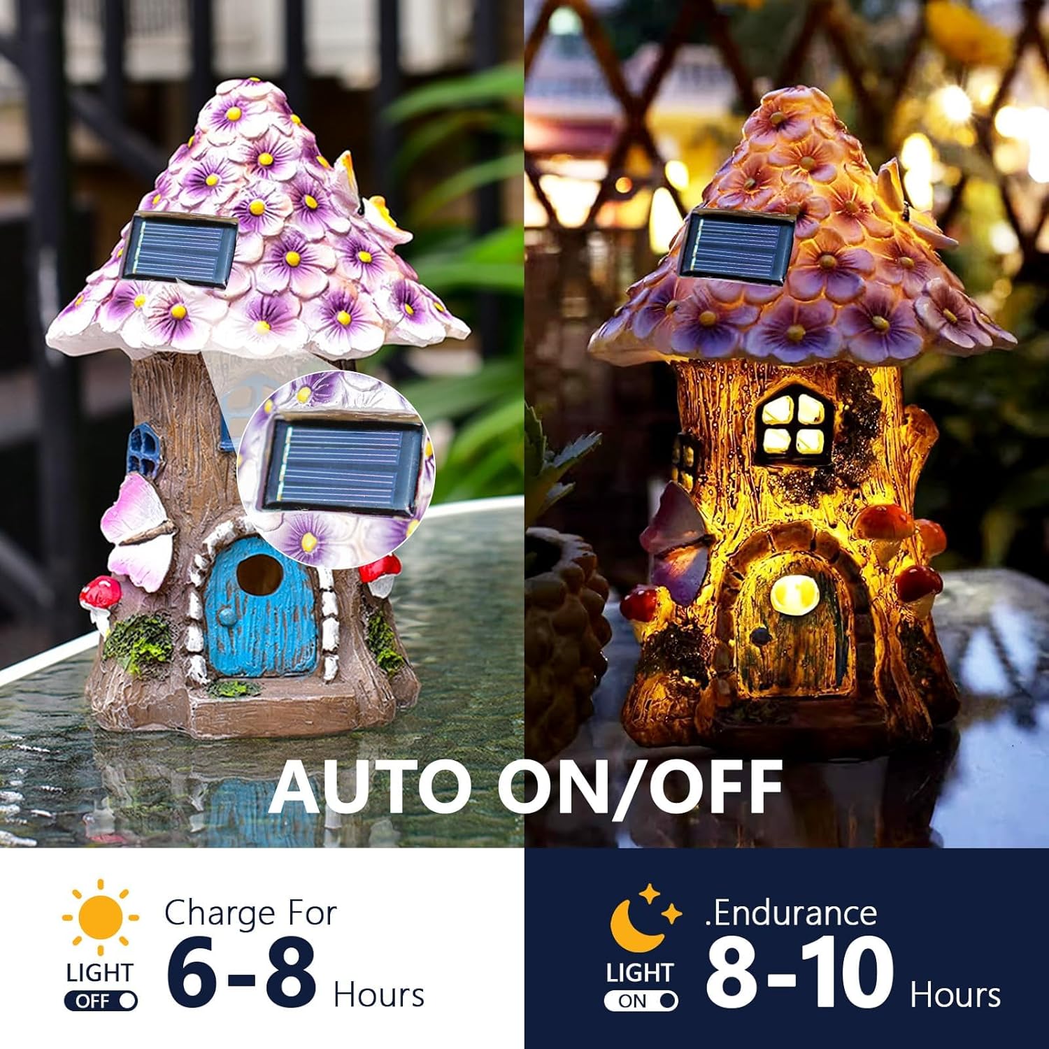 Solar Mushroom Fairy House | Outdoor Garden Light & Decor FJORD