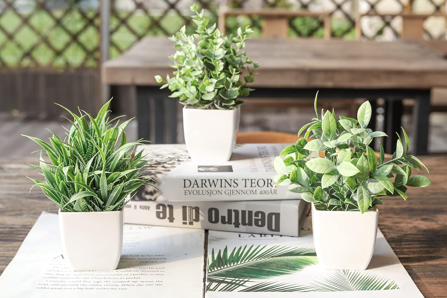 6 Pack Small Artificial Plants | Faux Potted Plants for Indoor Decor FJORD