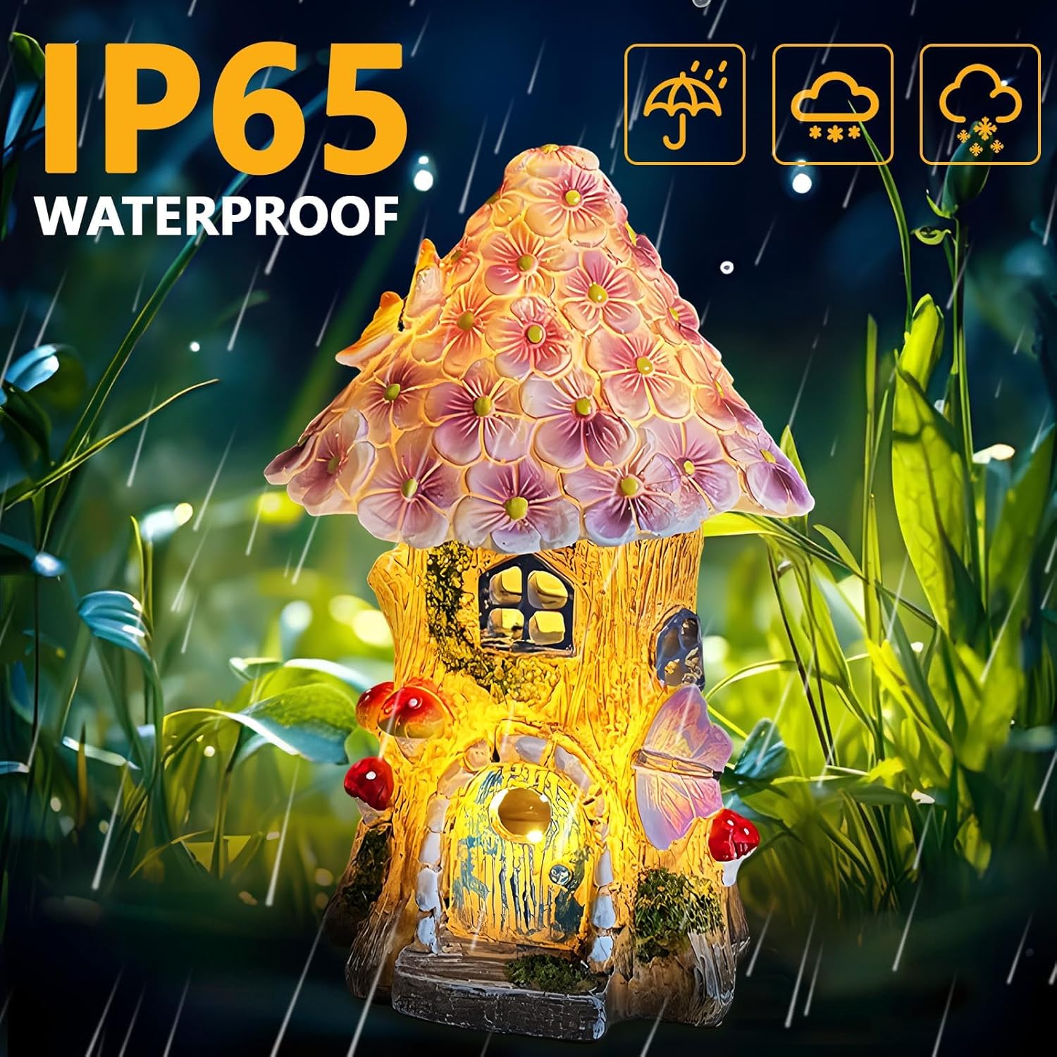 Solar Mushroom Fairy House | Outdoor Garden Light & Decor FJORD