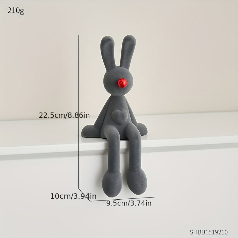 Abstract Sitting Rabbit Statue - Decorative Animal Sculpture for Desktop, Shelf, Living Room, or Office