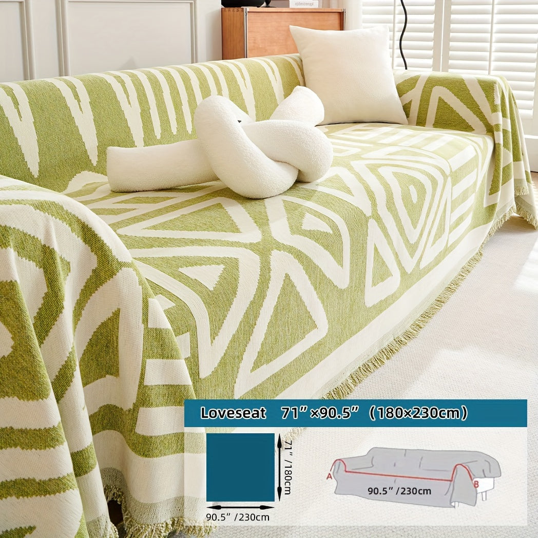 Boho Style Sofa Cover | Non-Slip Furniture Protector | Anti-Scratch, Anti-Dirt Couch Cover for Living Room and Bedroom