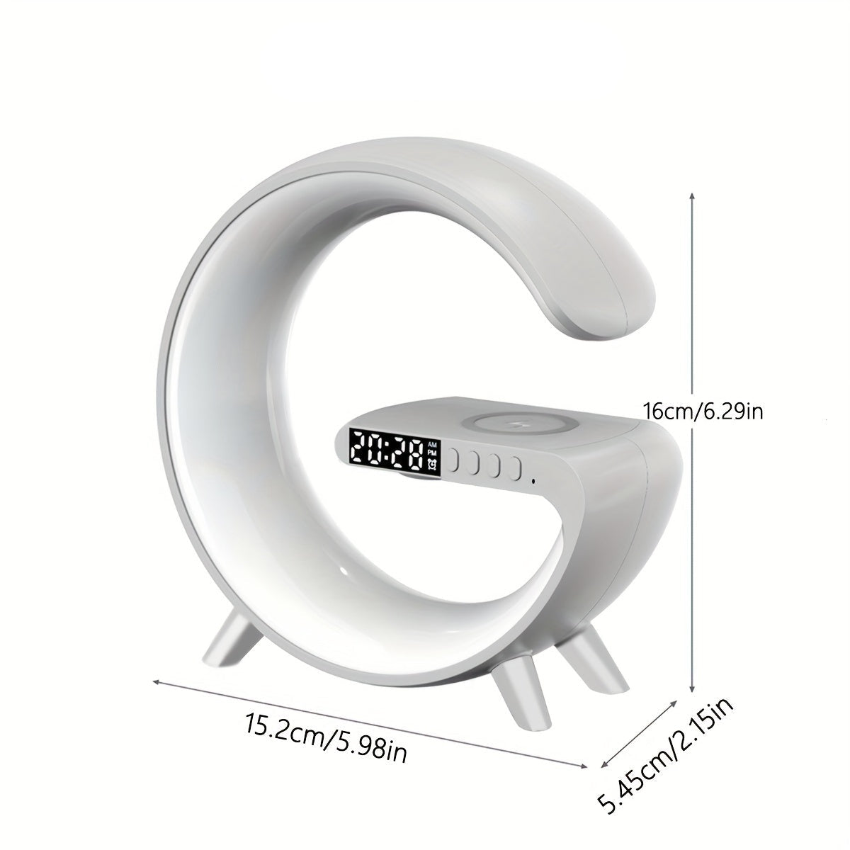 Smart LED Lamp with Wireless Phone Charger | Multifunctional RGB Night Light & Alarm Clock Station FJORD