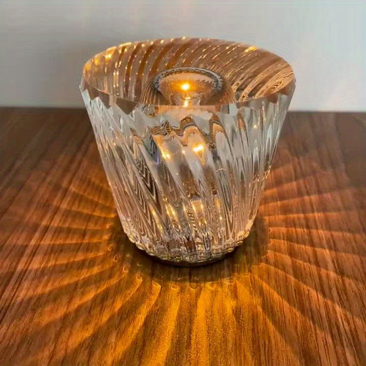 Modern Striped Crystal Table Lamp | Adjustable Brightness, USB Rechargeable | Perfect Christmas Gift FJORD